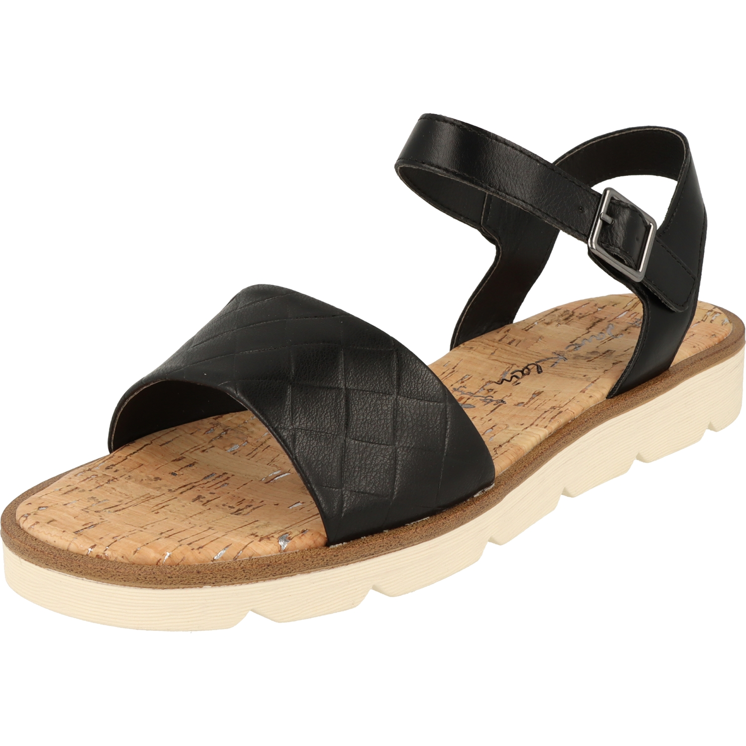 Jane Klain Damen Schuhe Sandale Sandalette 282-522 in Schwarz mit Schnalle