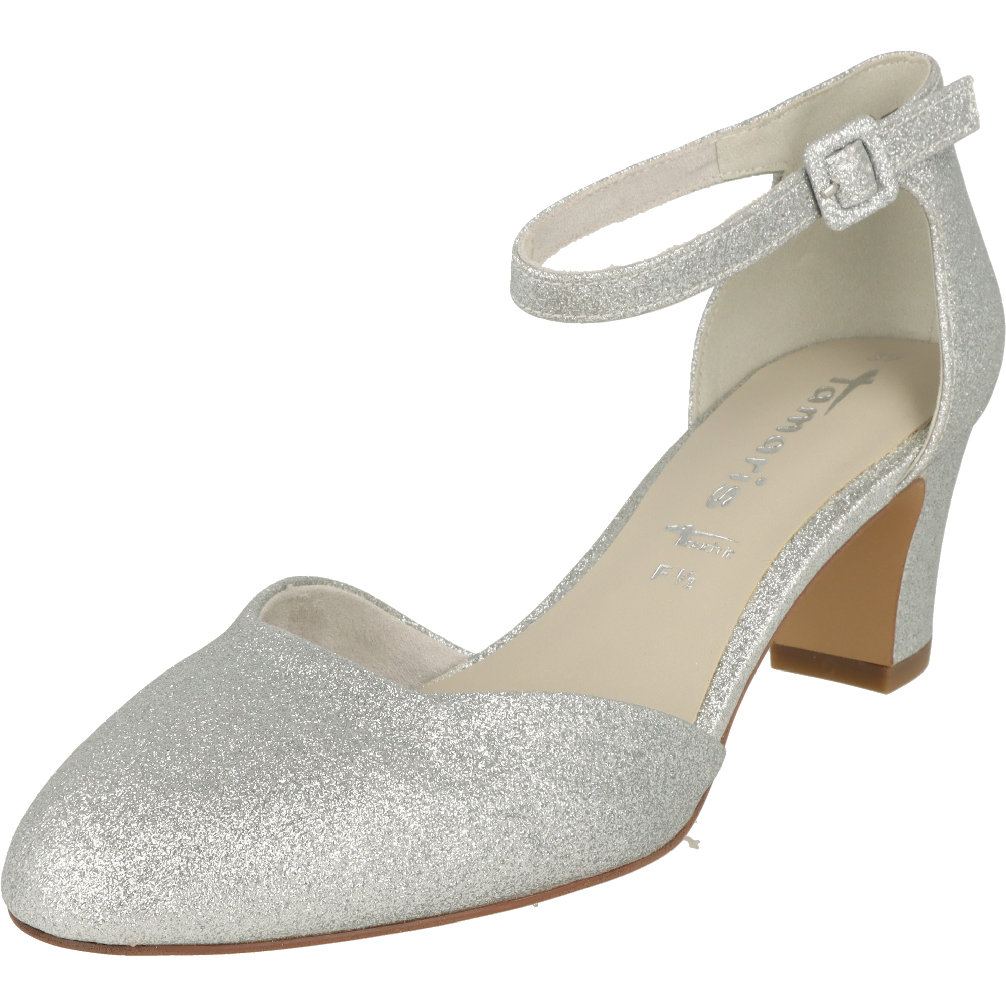 Tamaris Vegan Damen Schuhe elegante Hochzeitschuhe 1-24432-20 Silber Glitzer